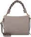 COCCINELLE Leren Schoudertas Boheme Grana Double Crossbody Double Grainy Leather Warm Taupe / Rosette