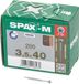 Spax-M MDF Schroeven Torx 15 Platkop 3,5 x 40mm Deeldraad WIROX (200 stuks)