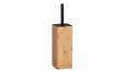 WENKO WC-garnituur Padua, gesloten toiletborstelhouder van duurzame bamboe, inclusief toiletborstel met loft-karakter, borstelkop Ø 6,5 cm vervangbaar, 10 x 38 x 10 cm, natuur/zwart