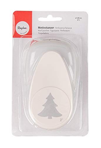 RAYHER dennenboom met motief, diameter 1,6 cm, geschikt voor papier/karton tot 200 g/m2