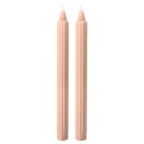 8 Doriques Decoratieve kaarsen, 8 uur, geribbeld, poederkleur, 8 uur, diameter 2,2 cm, hoogte 25 cm, 8 stuks