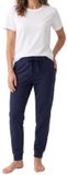 Schiesser Dames pyjama Mix & Relax blauw / crème gestreept korte mouw 95% Katoen, 5% Elastaan Maat S