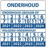 ARBO centrum Keuringssticker dubbel onderhoud 50 x 50 mm - 500 stickers (op rol)