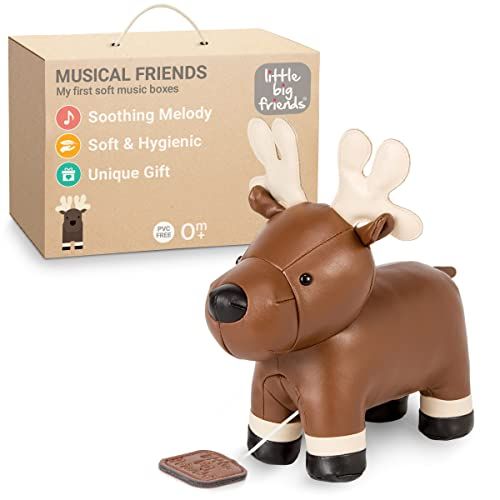 Little Big Friends Bruce the Moose - Muzikaal speelgoed voor baby's met trekkoord - 3700552303877