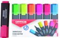 Markeerstiften, OFFICER PRODUCTS Fluorescerende markeerstiften, lijndikte: 1-5 mm, kleur: geel, orn, roze, groen, rood, blauw/markeerstift, niet-giftige inkt, afgeschuinde punt, 6 stuks