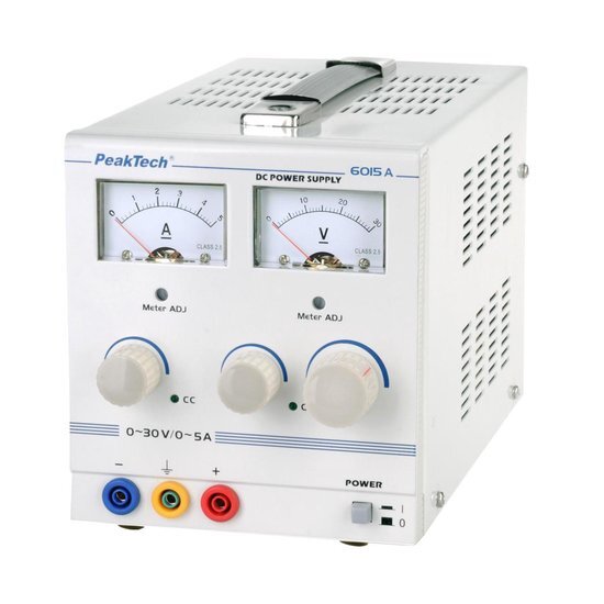 Peaktech 6015 A Analoge voeding, 0 - 30 V / 0 - 5 A DC