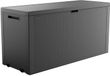 Keter Emily boîte de rangement, 270 litres, coffre de jardin, coffre à coussins, en plastique, gris, résistant aux UV
