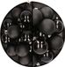 Decoris Kaemingk B.V. 28x stuks kunststof kerstballen zwart 4 en 6 cm