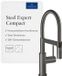 Villeroy & Boch Steel Expert Compact - Keukenkraan met flexibele uitloop en uittrekbare sproeikop, antraciet 92730005
