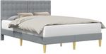 vidaXL Bedframe met hoofdeinde Lichtgrijs 140 x 200 cm Stof