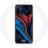 Maniacase Hoesje voor Oppo A53 Abstracte textuur blauw zwart rood
