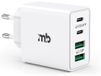 Master U-Power USB C-oplader, 40 W, snellader PD 20 W, 4 poorten, 2 USB C + 2 USB A, multipoort-adapter voor iPhone, smartphones en tablets
