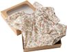Vertbaudet Babyset met jurk, slip en haarband, ecru, gebloemd, korte mouw, ronde hals, 100% katoen, maat 86