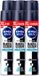 Nivea 6 x Men Invisible Black & White Active Deospray - 250 ml