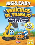 Vehículos Adorable Work Vehicles: Coloring Book for Ages 3-5 | 70 Large and Easy Drawings
