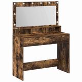 vidaXL Kaptafel Rook Eiken 100 x 41 x 135 cm Bewerkt hout