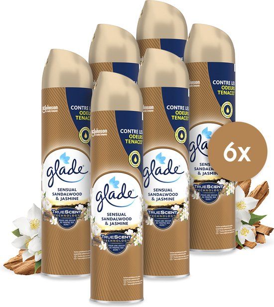 Glade AEROSOL SENSUAL SANDALWOOD & JASMIN - 6 stuks