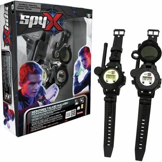 OttoSimon Walkietalkiehorloges Spion Speelgoed Zwart 60 Meter Bereik