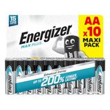 Energizer Max Plus AA Batterijen (10 Stuks) - Mignon LR6 1,5 V Alkaline – Tot 200% Langere Levensduur – Ideaal voor High-Drain Apparaten – 0% Plastic Verpakking – 15 Jaar Houdbaar