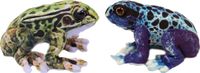 Pia soft toys Knuffeldier Kikkers - Giftige boomkikkers - 2x stuks - knuffels - groen en blauw - 24cm