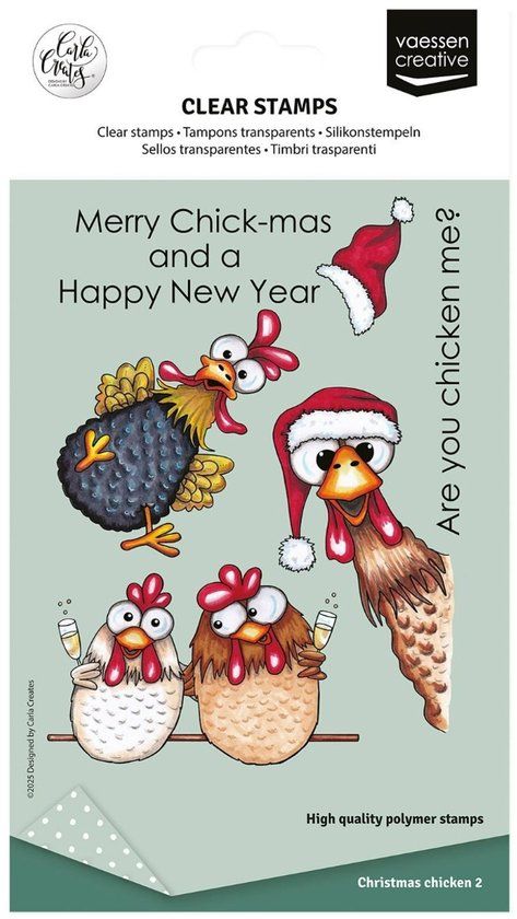 Vaessen Creative Clearstamps Chicken Christmas 2