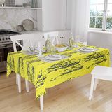 Bonamaison Tafelkleed, Anti-Mold, Sneldrogend, Waterdicht, 100% Polyester Tafellaken, Neon Geel, Rook, 140 x 160 Cm