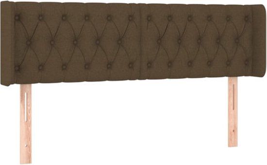 vidaXL Hoofdbord Stof Donkerbruin 163x16x78/88 cm