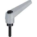 HALDER 24400.0673 verstelbare klemhendel, zilver, d1=30 mm / d2=M16 / l1=63 mm