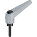 HALDER 24400.0673 verstelbare klemhendel, zilver, d1=30 mm / d2=M16 / l1=63 mm