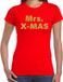 Bellatio Decorations Mrs. x-mas Foute Kersttrui t-shirt - goud / glitters - rood - dames - kerstkleding / kerst outfit XS