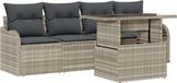vidaXL Banc de jardin gris clair polyrotin 5 pièces