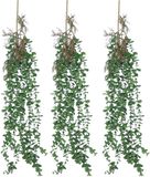 Bellatio Design Fleur artificielle/branche artificielle Eucalyptus suspendu - 3x - 97 cm - vert - plantes artificielles suspendues