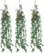 Bellatio Design Fleur artificielle/branche artificielle Eucalyptus suspendu - 3x - 97 cm - vert - plantes artificielles suspendues