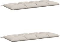 vidaXL Coussin de banc VIANEN 2 pièces 100% Polyester Blanc 150 x 60 x 12 cm