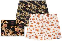 Pockies heren giftbox 2P wijde boxershorts burgers 'n fries zwart & wit