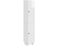vidaXL - Kast - Set - 2 - st - Hoogglans - Wit - Bewerkt - hout