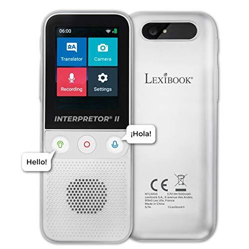 Lexibook NTL3000 Interpretor 2-137 talen Instant Voice, Foto, Memo Vertaling, Meertalig Draagbaar Luidspreken, Oortelefoonaansluiting, Wi-Fi en Offline