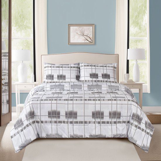 Zorgmatras® Zomerdekbed - 200x200 cm - Dessin Gloria - Polyester - Wit en grijs