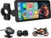 Junsun 6,25-inch motorfietsdisplay met CarPlay en Android Auto, volledig waterdicht, GPS met DVR-frontcamera, AHD-achteruitrijcamera, vaste bevestiging, bandenspanningssensor
