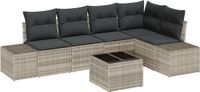 vidaXL Tuinbank Set met Opslag Lichtgrijs Polyrattan
