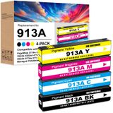 HP 913A Cartouches de couleur 4 pièces pour HP PageWide Pro 477dw, 377dw