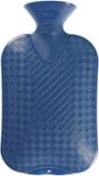 Merkloos / Sans marque Fashy Gmbh Kruik - blauw ruit/ribbel - 2 liter - kunststof - warmwaterkruik