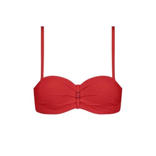 Cyell Voorgevormde Strapless Bandeau Bikinitop - Rood