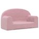 VidaXL Banc pour enfants 2 places peluche douce rose