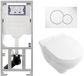Villeroy & Boch O.novo set d'encastrement avec cuvette suspendue sans bride blanc abattant softclose plaque de commande blanche