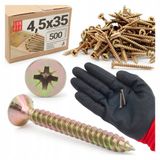 Lun Fix Universele Geharde Houtschroeven 35mm Geel Verzinkt 500 Stuks