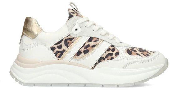 PS Poelman® Dames Sneakers - Wit - Leer & Suède - Maat 39