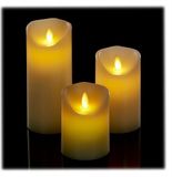 Merkloos Relaxdays LED kaarsen - set van 3 - crème