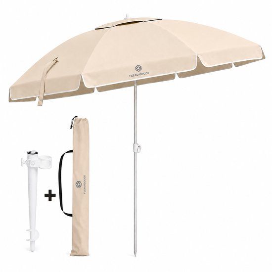 Fleau Strandset met UV bescherming - Parasol set - Voet en Hoes + Bescherming (tot 175 cm) - Strand/beach - Starterspack