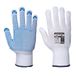 Portwest A110 Nylon Polka Dot Handschoen, Normaal, Grootte L, Wit/Blauw